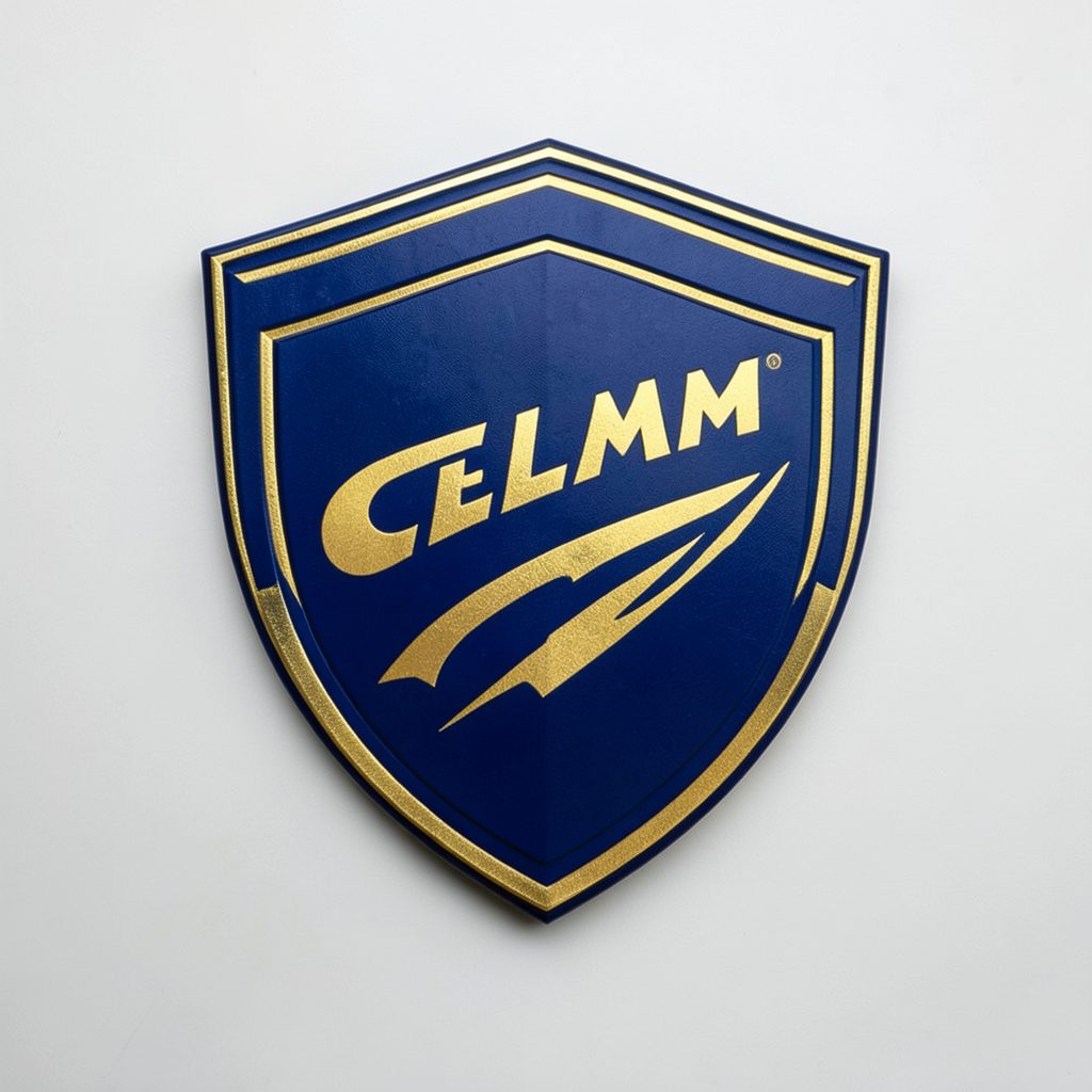 Eelam Sports emblem in deep blue and gold, evoking energy and motion